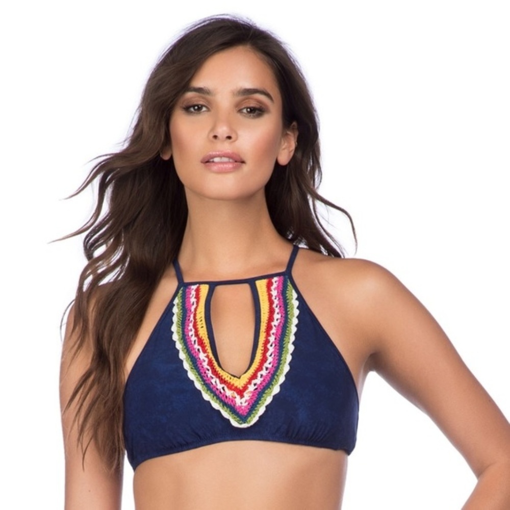 🆕 NANETTE LEPORE PEACE N LOVE CROCHET BIKINI TOP